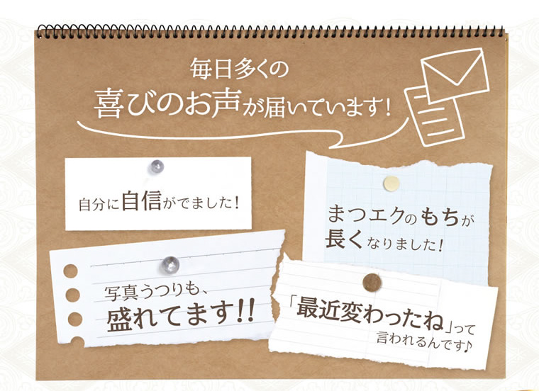 毎日多くの喜びの声が届いています