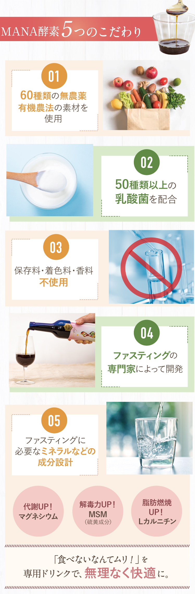 MANA酵素5つのこだわり