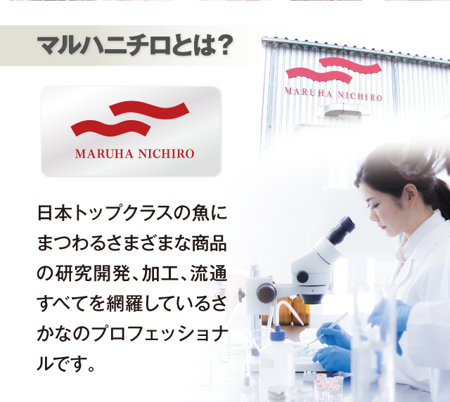 マルハニチロとは?日本のトップクラスの魚にまつわるさまざまな商品の研究開発、加工、流通すべてを網羅しているさかなのプロフェッショナルです。