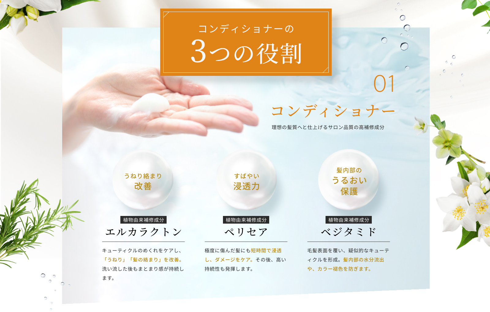 コンディショナーの3つの役割