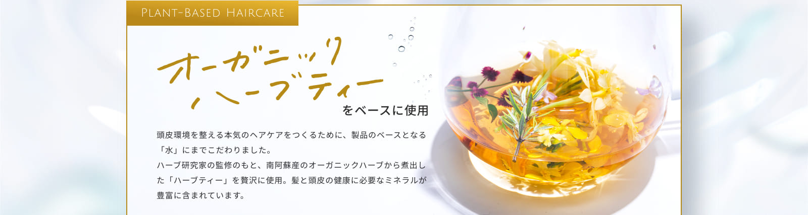 オーガニックハーブティーをベースに使用